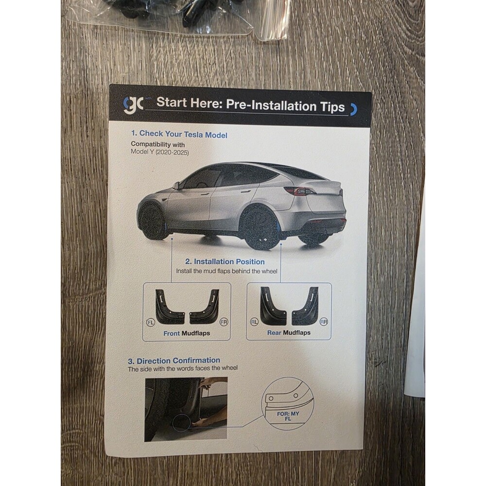 Mud Flaps for Tesla Model Y Juniper 2020-2025 Weather Protection Splash Guard